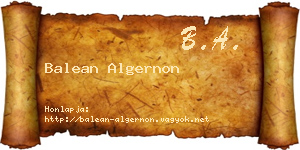 Balean Algernon névjegykártya